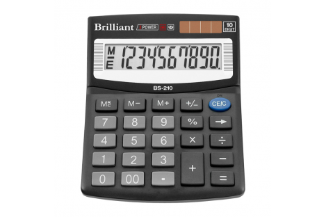 Калькулятор 10 розрядів 124*100*33мм, Brilliant