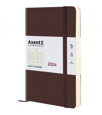 Ежедневник датированный A5 2024 Partner Soft Diamond коричневый, Axent