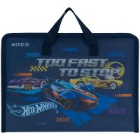 Портфель А4 пластиковый на молнии 1 отделение "Hot Wheels", Kite