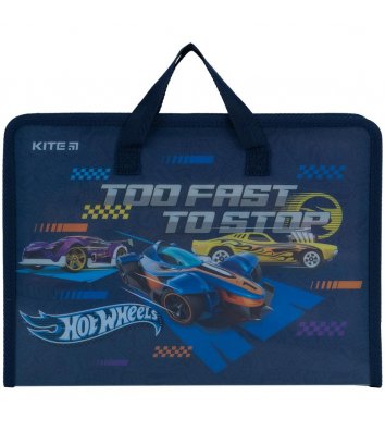 Портфель А4 пластиковий на блискавці 1 відділення "Hot Wheels", Kite