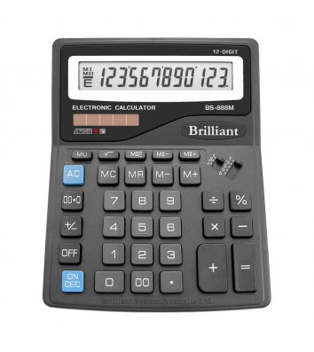 Калькулятор 12 розрядів 158*200*46мм, Brilliant