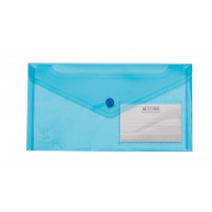 Папка-конверт DL на кнопці пластикова синя Travel, Buromax