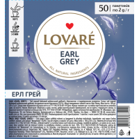 Чай чорний Lovare Earl Grey в пакетиках 50шт*2г
