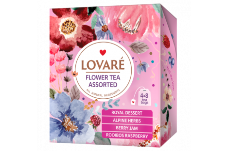 Чай квітковий Lovare асорті в пакетиках 32шт*1,5г