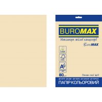 Папір А4  80г/м2  20арк кольоровий пастельний кремовий, Buromax