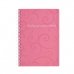 Блокнот A6 80арк клітинка Barocco, бічна спіраль рожевий, Buromax