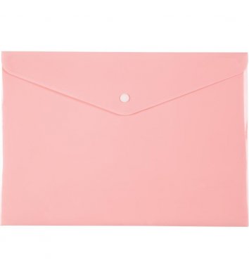 Папка-конверт А4 на кнопке пластиковая Pastelini розовая, Axent