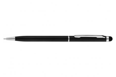 Ручка кулькова автоматична металева Stylus корпус чорний, колір чорнил синій 0,7 мм, Economix