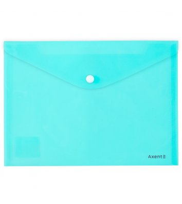 Папка-конверт А5 на кнопке пластиковая непрозрачная Pastelini мятная, Axent