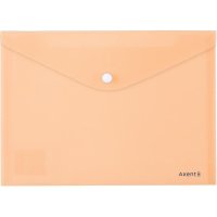 Папка-конверт А5 на кнопке пластиковая Pastelini персиковая, Axent