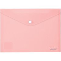 Папка-конверт А5 на кнопке пластиковая непрозрачная Pastelini розовая, Axent