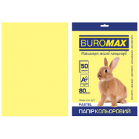 Бумага А4 80г / м2 50л цветная пастельная желтая, Buromax