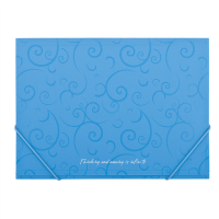 Папка А5 пластиковая на резинках Barocco голубая, Buromax