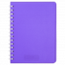Блокнот А6 60л клетка Bright, боковая спираль фиолетовый, Buromax
