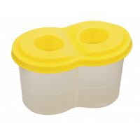 Стакан-непроливайка пластиковый двойной желтый, Zibi