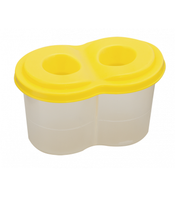 Стакан-непроливайка пластиковый двойной желтый, Zibi