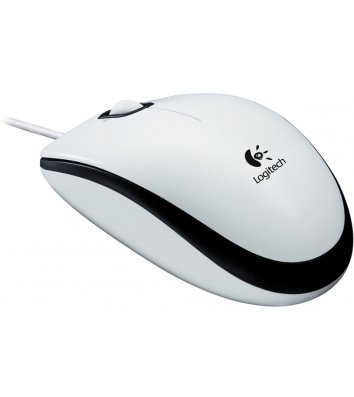 Миша комп'ютерна дротова біла, Logitech Optical Mouse M100