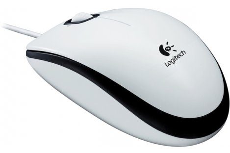 Мышь компьютерная проводная белая, Logitech Optical Mouse M100