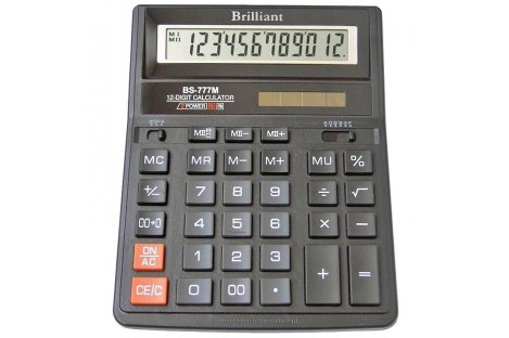 Калькулятор 12 розрядів 157*200*31мм, Brilliant