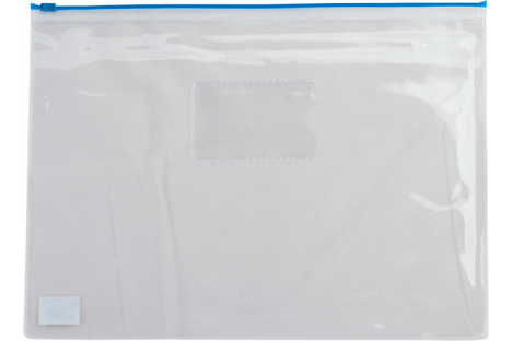 Папка-конверт А5 на блискавці пластикова синя, Buromax