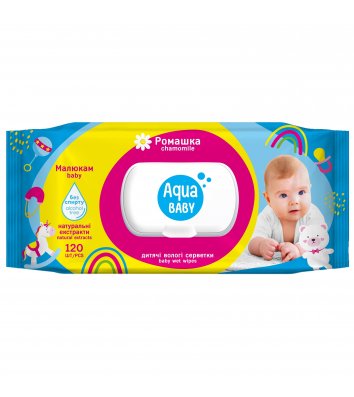 Серветки вологі 120 шт "Aqua Baby" дитячі з клапаном