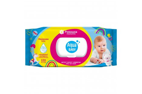 Серветки вологі 120 шт "Aqua Baby" дитячі з клапаном