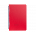 Блокнот А5 60арк клітинка Bark, бічна спіраль червоний, Buromax