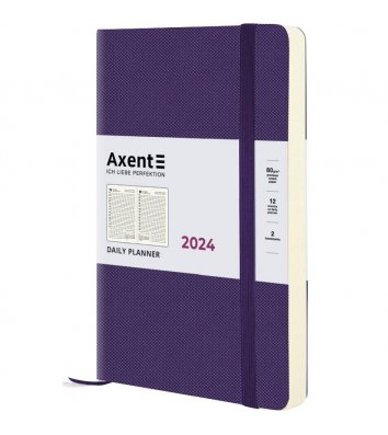 Щоденник датований A5 2024 Partner Soft Diamond фіолетовий, Axent