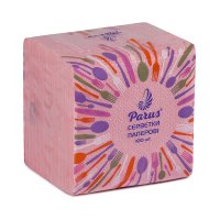 Серветки паперові одношарові 100 шт 24*24 см рожеві, Parus