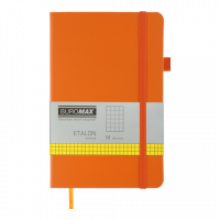 Деловая записная книжка 125*195мм 96л клетка Etalon оранжевый, Buromax