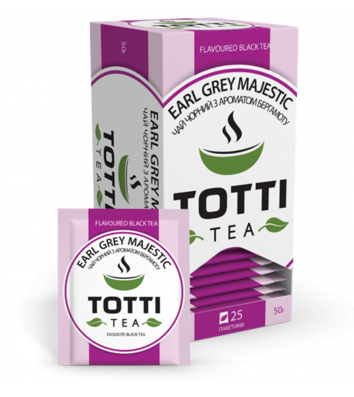 Чай чорний Totti «Ерл Грей Маджестік» в пакетиках 25шт