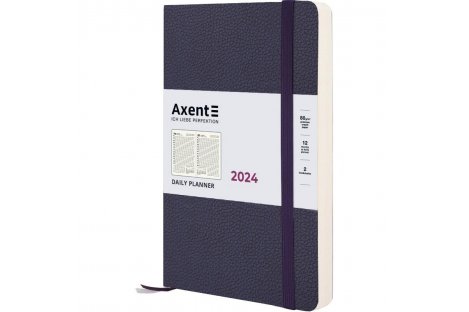 Ежедневник датированный A5 2024 Partner Soft Skin синий, Axent