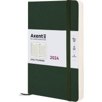 Щоденник датований A5 2024 Partner Soft Skin темно-зелений, Axent