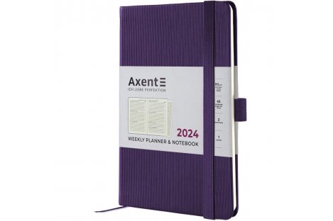 Еженедельник датированный 2024 Partner Lines 125*195мм фиолетовый, Axent