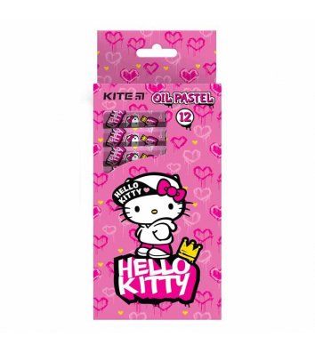 Пастель масляна кольорова 12шт "Hello Kitty". Kite