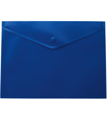 Папка-конверт А5 на кнопці пластикова непрозора синя, Buromax