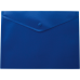 Папка-конверт А5 на кнопці пластикова непрозора синя, Buromax