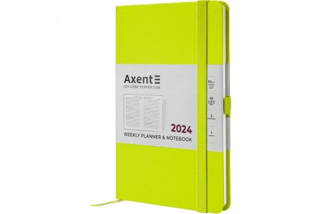 Еженедельник датированный 2024 Partner Strong 125*195мм лимонный, Axent
