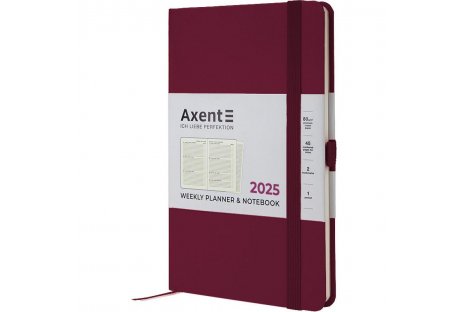 Щотижневик датований 2025 Partner Strong 125*195мм бордовий, Axent