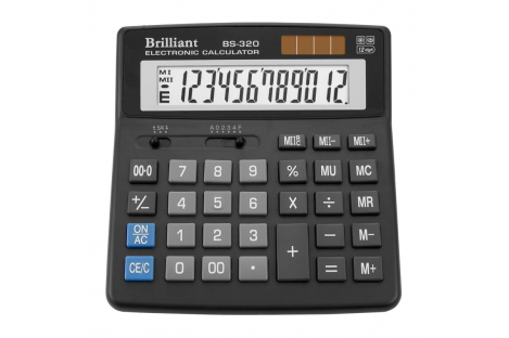 Калькулятор 12 разрядов 156*157*34мм, Brilliant