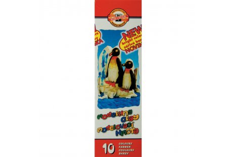Пластилін 10 кольорів 200г "Пінгвіни", KOH-I-NOOR