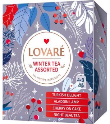 Чай чорний Lovare Winter Tea асорті в пакетиках 32шт*2г