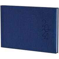 Еженедельник датированный А6 2024 карманный Tweed синий, Brunnen