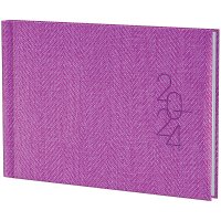 Еженедельник датированный А6 2024 карманный Tweed фиолетовый, Brunnen