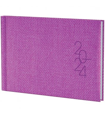 Еженедельник датированный А6 2024 карманный Tweed фиолетовый, Brunnen