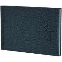 Еженедельник датированный А6 2024 карманный Tweed серый, Brunnen