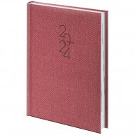 Ежедневник датированный A5 2024 Tweed красный, Brunnen