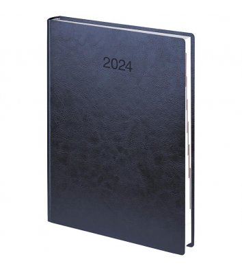Ежедневник датированный А5 2024 Flex темно-синий, Brunnen