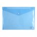 Папка-конверт А4 на кнопці пластикова прозора синя, Axent