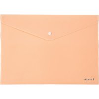 Папка-конверт А4 на кнопке пластиковая Pastelini персиковая, Axent
